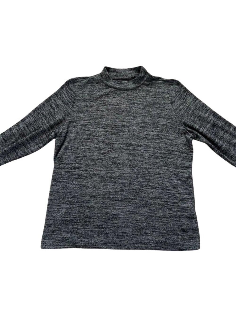 Rafaella Women's Long Sleeve Heather Gray Hacci Fashion Sweater Top - Size M